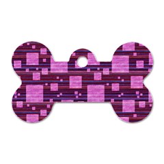 Squares-purple-stripes-texture Dog Tag Bone (two Sides)
