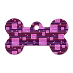 Squares-purple-stripes-texture Dog Tag Bone (Two Sides) Back