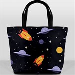 Cosmos Rockets Spaceships Ufos Bucket Bag Back
