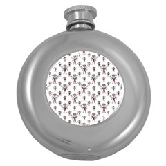 Sketchy Style Scarecrow Drawing Motif Pattern Round Hip Flask (5 Oz)