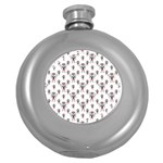 Sketchy Style Scarecrow Drawing Motif Pattern Round Hip Flask (5 oz) Front