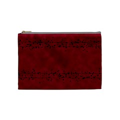 Black Splashes On Red Background Cosmetic Bag (medium) by SychEva