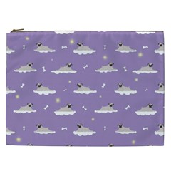 Cheerful Pugs Lie In The Clouds Cosmetic Bag (xxl)