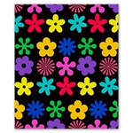 Colorful flowers on a black background pattern                                                        Poster 20  x 24  20 x24  Poster - 1