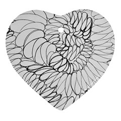 Mono Swirls Ornament (heart) by kaleidomarblingart