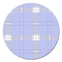 Lighblu Plaid Magnet 5  (round)