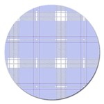 Lighblu Plaid Magnet 5  (Round) Front