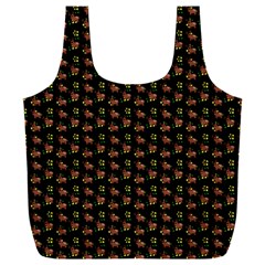 Cute Deer Pattern Black Full Print Recycle Bag (xxxl)