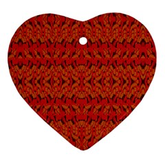 Red Pattern Heart Ornament (two Sides) by Sparkle