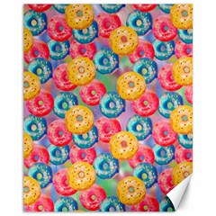 Multicolored Donuts Canvas 11  X 14 