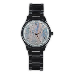 Convoluted Patterns Stainless Steel Round Watch