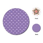 Pink Clouds On Purple Background Playing Cards Single Design (Round) Front