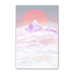 Mountain Sunset Above Clouds Poster 16  X 24 