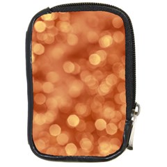 Light Reflections Abstract No7 Peach Compact Camera Leather Case by DimitriosArt