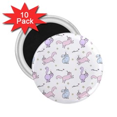 Unicorn Cats Pattern 2 2 25  Magnets (10 Pack) 