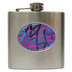 3d Lovely Geo Lines Hip Flask (6 Oz) by Uniqued