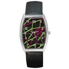 3d Lovely Geo Lines X Barrel Style Metal Watch by Uniqued