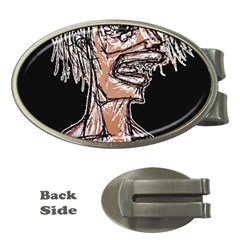 Sketchy Style Drawing Zombie Woman Money Clips (oval)  by dflcprintsclothing