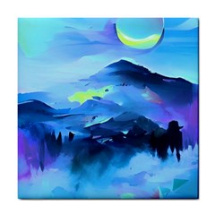 Moon Mountains Tile Coaster