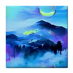 Moon mountains Tile Coaster Front