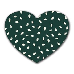 Leaves Pattern Heart Mousepad