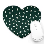 Leaves Pattern Heart Mousepad Front