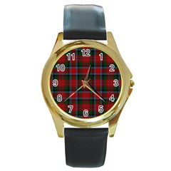 Macduff Tartan Round Gold Metal Watch by tartantotartansreddesign2