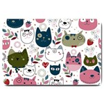 Pattern With Cute Cat Heads Large Doormat  30 x20  Door Mat