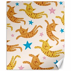 Cute Cats Seamless Pattern With Stars Funny Drawing Kittens Canvas 8  X 10 