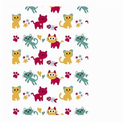 Pattern With Cute Cats Large Garden Flag (two Sides)
