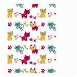 Pattern With Cute Cats Large Garden Flag (Two Sides) Front