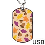 Seamless Verson Of Fal Pattern Dog Tag USB Flash (One Side) Front