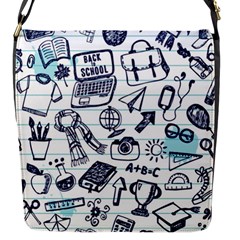 Hand-drawn-back-school-pattern Flap Closure Messenger Bag (s) by Jancukart