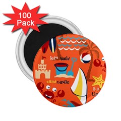 Seamless-pattern-vector-beach-holiday-theme-set 2 25  Magnets (100 Pack) 