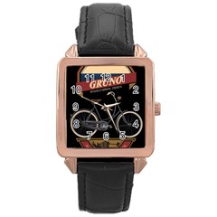 Gruno Bike 002 By Trijava Printing Rose Gold Leather Watch  by nate14shop