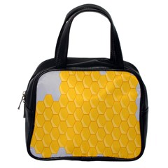 Hexagons Yellow Honeycomb Hive Bee Hive Pattern Classic Handbag (one Side) by artworkshop