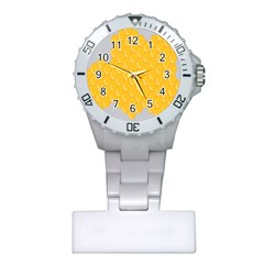 Hexagons Yellow Honeycomb Hive Bee Hive Pattern Plastic Nurses Watch