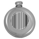 Barcode Pattern Round Hip Flask (5 oz) Front