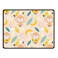 Cute-monkey-banana-seamless-pattern-background Fleece Blanket (small)