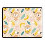 Cute-monkey-banana-seamless-pattern-background Fleece Blanket (Small) 50 x40  Blanket Front