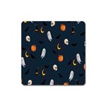 Halloween Ghost Pumpkin Bat Skull Square Magnet Front
