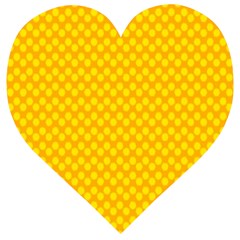 Polkadot Gold Wooden Puzzle Heart by nate14shop