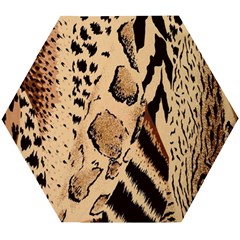 Animal-pattern-design-print-texture Wooden Puzzle Hexagon by nate14shop