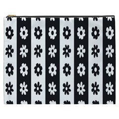 Black-and-white-flower-pattern-by-zebra-stripes-seamless-floral-for-printing-wall-textile-free-vecto Cosmetic Bag (xxxl) by nate14shop