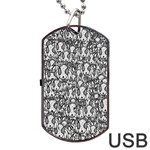 Sketchy Monster Insect Drawing Motif Pattern Dog Tag USB Flash (One Side) Front