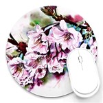 Watercolour-cherry-blossoms Round Mousepads Front