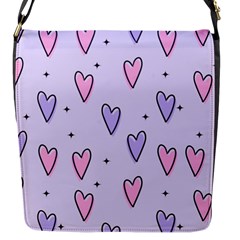 Heart-purple-pink-love Flap Closure Messenger Bag (s) by nate14shop