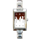Chocolate Rectangle Italian Charm Watch Front