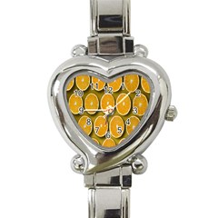 Oranges Slices  Pattern Heart Italian Charm Watch