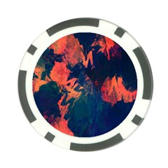Background-abstrac Orange Poker Chip Card Guard